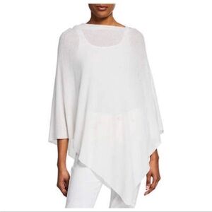 Max Studio Linen Knit Asymmetric Hem Poncho